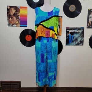 Key Lime Pie | Vintage Tropical Summer Tank & Cropped Pants Set